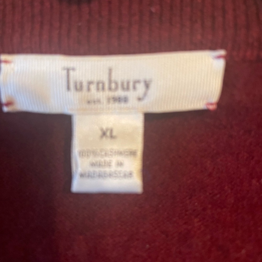 Turnbury Cashmere Burgundy Sweater XL